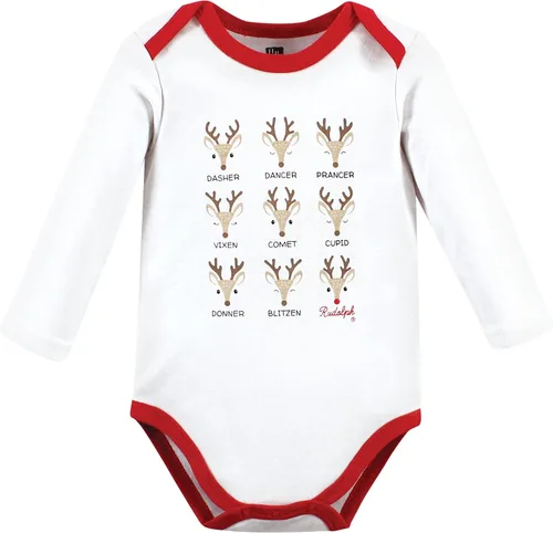 Miniatura 147 de Hudson Baby Body unisex de algodón de manga larga para bebé, leopardo rosa rojo