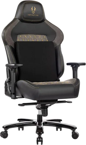 Miniatura 9 de Silla de juegos grande y alta de 440 libras con base de metal, espuma viscoelástica, lumbar 4D, reposabrazos ajustable, silla de computadora