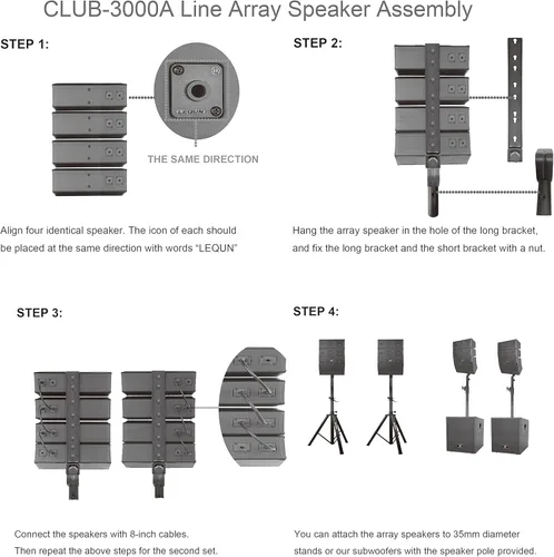 Miniatura 6 de PRORECK Club 3000 juego de sistema de altavoces PA de DJ de 12 pulgadas con 4000w, con Bluetooth, función de lectura de unidad USB, control remoto