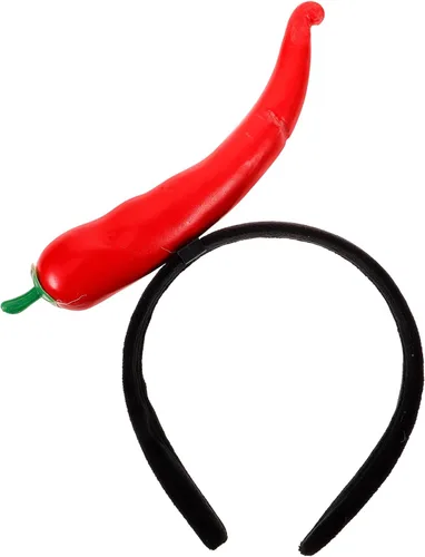 FRCOLOR Holiday Chili Hairband Foto Pimienta Decorativa Nupcial Simulación Forma Banda Pelo Artificial Felpa Boda