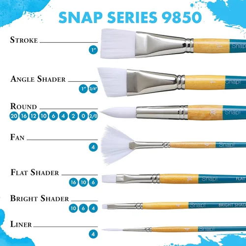 Miniatura 6 de Princeton Snap! 9650ST-075 - Cepillo Taklon Stroke, color dorado