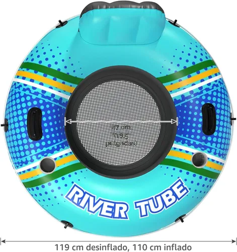 Miniatura 7 de Jasonwell Flotador inflable de tubo de río, flotador de río resistente, flotadores de piscina para lago, tubos de agua de primera calidad para Cian