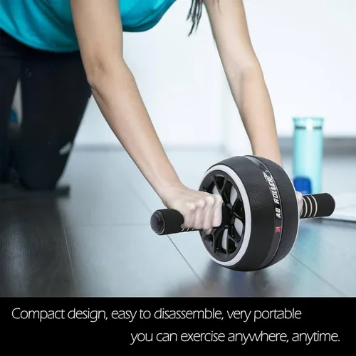 Miniatura 7 de Rodillo de rueda AB, rueda abdominal de ejercicio para gimnasio y hogar, equipo de entrenamiento de fuerza con rodillera, 12 pulgadas de ancho