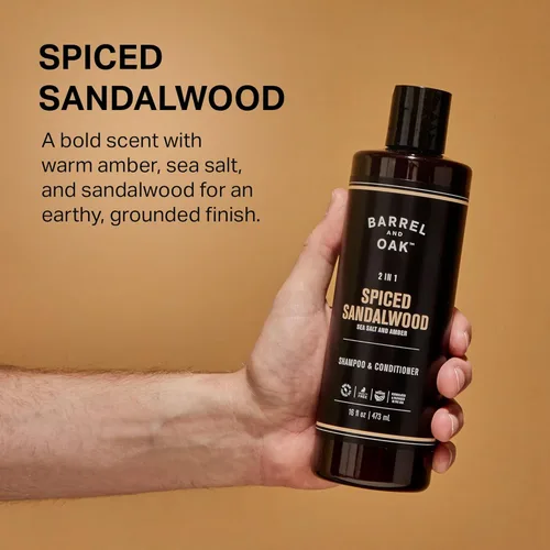 Miniatura 6 de Barrel and Oak - Juego de champú y acondicionador, juego de champú/acondicionador hidratante para hombres, aroma ámbar fragante, hecho con aceite