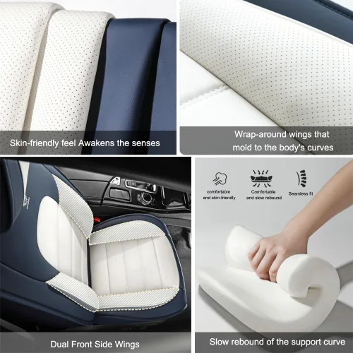 Miniatura 6 de 5 fundas de asiento para Chevy Aveo 2005-2023, fundas de asiento de automóvil de cuero, impermeables, antideslizantes, suaves, cómodas fundas