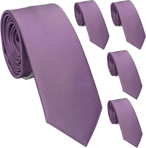 ZENXUS Corbatas delgadas para hombre, color sólido de 2.5 pulgadas, corbatas delgadas, paquete de 1 o 5 corbatas lisas