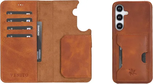 Miniatura 49 de Venito Florence - Funda de piel compatible con Samsung Galaxy S9, extra segura con bloqueo RFID, cartera desmontable para teléfono (gris decolorado)