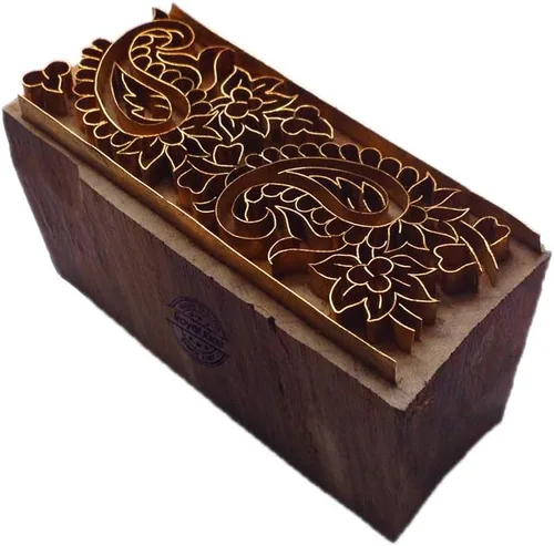 Miniatura 23 de Sello de Arcilla de Madera con Patrón de Loto de Latón para Impresión Rural BSCtag001