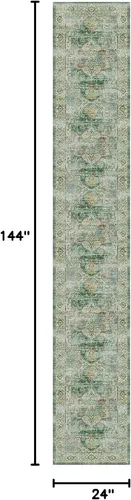 Miniatura 770 de Madane Tapete lavable de 2 x 10 pies para pasillo, cocina, recibidor, clásico, suave, antideslizante para interiores, casa de campo, baño, sala