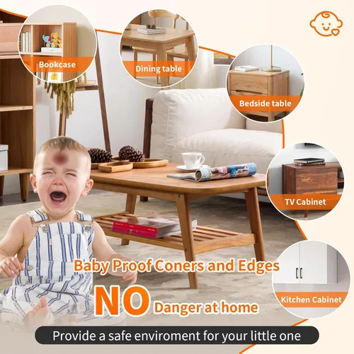 Miniatura 5 de Paquete de 20 protectores de esquina para bebé, protector de esquina transparente para muebles de esquina y borde, amortiguador para bordes de mesa