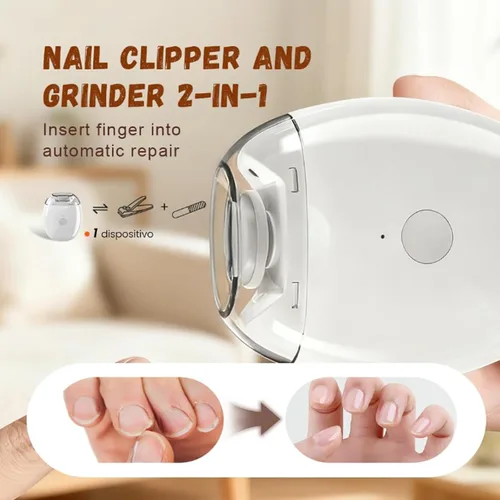Miniatura 4 de Cortaúñas eléctrico automático, amoladora de uñas automática universal, molinillo de uñas, molinillo de uñas para uñas gruesas, con luz LED y 3