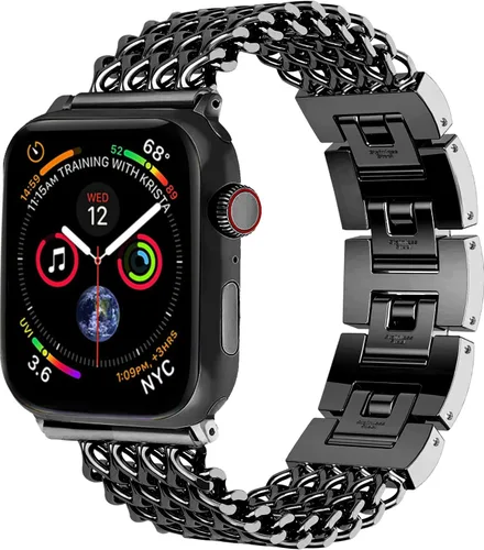 Miniatura 9 de Compatible With Apple Watch Band 38mm 40mm 41mm 42mm 44mm 45mm Ultra Stainless Steel Metal Cowboy Chain Style Replacement iWatch Series87654321