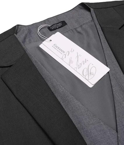 Miniatura 8 de COOFANDY Chaleco de traje en capas para hombre, chalecos de vestir formales, chaleco de boda ajustado