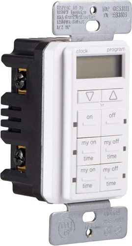 Miniatura 2 de myTouchSmart Temporizador Digital Empotrado, 4 Botones Programables de Encendido/Apagado, 2 Botones Fáciles de Encendido/Apagado, Ciclos Diarios