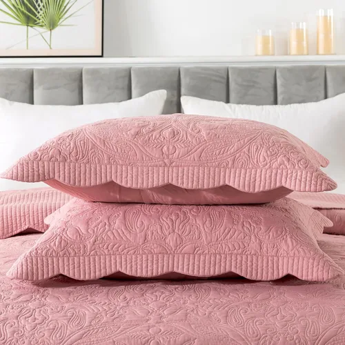 Miniatura 350 de HoneiLife - Juego de colcha de tamaño Queen, juego de ropa de cama de pana bordada de 3 piezas, colcha de lujo, ligera, cálida, para todas las Pana