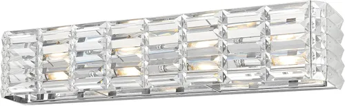 Miniatura 8 de JONATHAN Y Lámpara de tocador moderna de cristal cromado de 10 pulgadas, aplique de pared LED para baño, 1 lámpara para espejo, iluminación