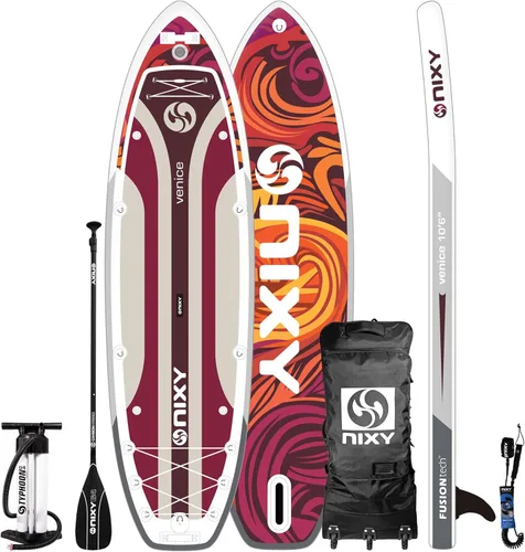 Miniatura 6 de NIXY Venice G5 Cruiser & Yoga Inflatable Paddle Board 10'6" x 34" x 6" Ultra-Light SUP with Welded Seams, Woven Drop Stitch for Safety and Azul