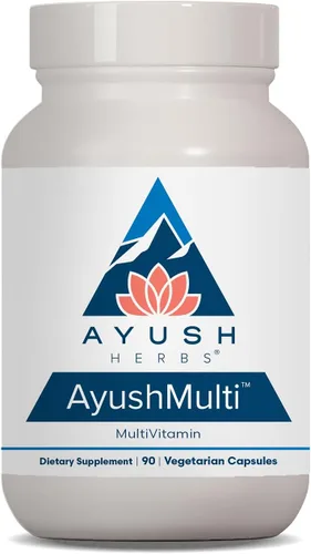 Ayush Herbs Ayush Multi, cápsulas multivitamínicas, 90 porciones | Multivitamínico con yodo y zinc para hombres y mujeres, soporte diario de