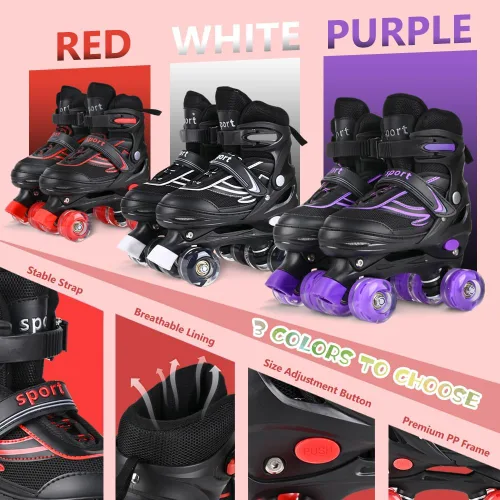 Miniatura 6 de Patines en línea G MGY OLED para niños pequeños, patines ajustables en 4 tallas con todas las ruedas iluminadas, patines iluminados divertidos