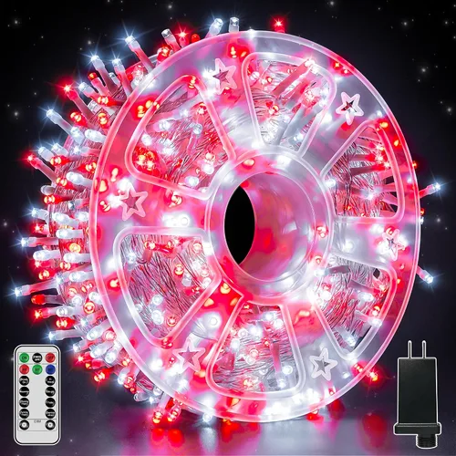 Miniatura 13 de Guhope - Luces de Navidad 600LED 98 pies, luces de cadena impermeables para exteriores con control remoto y temporizador, 8 modos de luces de hadas