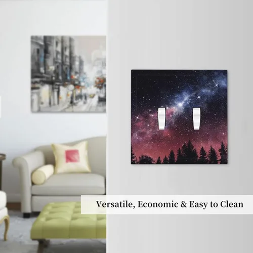 Miniatura 46 de Cubiertas de placa de pared de 3 gang con interruptor de luz de triple palanca, en negro y dorado con esplendor de oro rosa, estampado floral