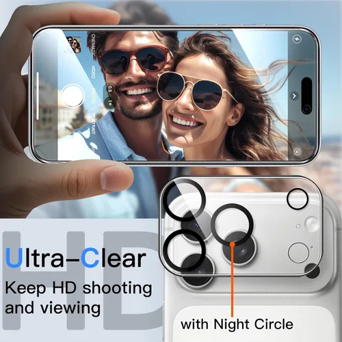Miniatura 6 de JETech - Protector de pantalla de privacidad para iPhone 17 Pro de 6,3 pulgadas con protector de lente de cámara, película de vidrio templado