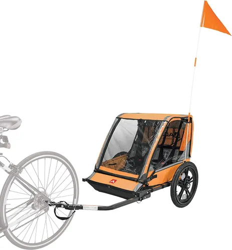 Allen Remolque de bicicleta deportivo Hi-Viz para 2 niños, modelo ET2