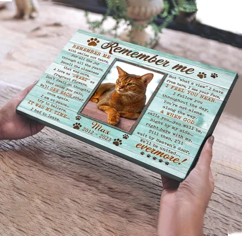 Miniatura 4 de Regalo conmemorativo para gatos, marco de fotos conmemorativo personalizado para mascotas, recuerdo de pérdida de mascotas, regalo de condolencias