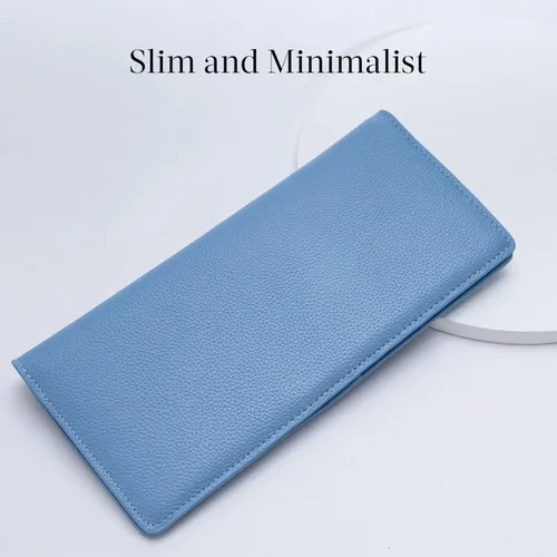 Miniatura 2 de Bveyzi Billeteras de cuero ultrafino con bloqueo RFID para tarjetas de crédito, billetera plegable para mujer