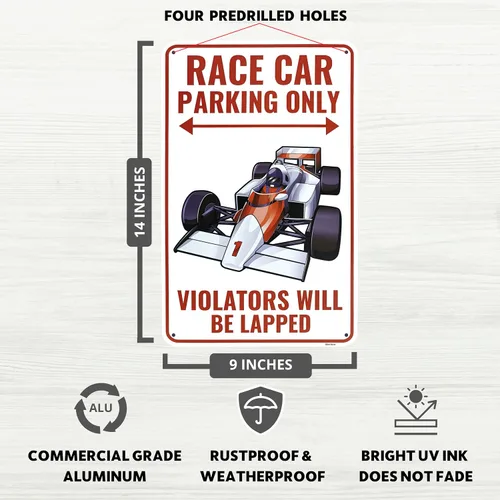 Miniatura 2 de Venicor Cartel de Fórmula 1 de coche de carreras – 9 x 14 pulgadas – Aluminio – Decoración de habitación de carreras F1 para niños, regalos