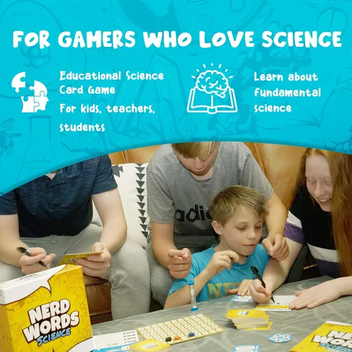 Miniatura 10 de Genius Games Nerd Words: ¡Ciencia! Juegos de grupo para adultos Juegos de fiesta para familias, niños, adolescentes, aulas