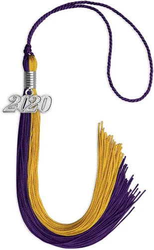 Miniatura 270 de Endea Graduation Borla de doble color con gota de fecha plateada (negro/oro antiguo, 2025)
