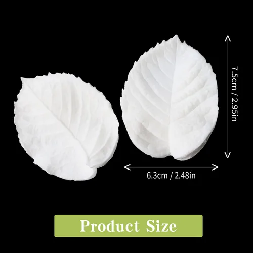 Miniatura 2 de KALAIEN Molde de pasta de goma de pétalo de hoja de pétalos de azúcar, herramientas de artesanía de rosa, vetas dobles Rose Petal