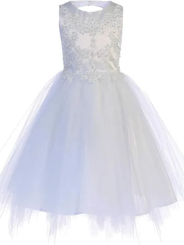 Miniatura 5 de Vestidos de Primera Comunión para Niñas 7-16 Vestido de Santa Comunión Blanco Vestidos de Primera Comunión para Niñas