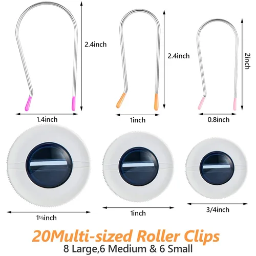 Miniatura 2 de 20 piezas de reemplazos de clips para rulos calientes surtidos, se adapta a la mayoría de rodillos y rizadores de diferentes tamaños
