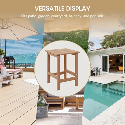 Miniatura 8 de WestinTrends Malibu - Mesa auxiliar cuadrada para exterior para silla Adirondack, teca