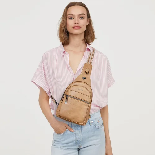 Miniatura 2 de LATMAP Bolso bandolera para mujeres y hombres, mochila pequeña de cuero, riñonera cruzada para el pecho, bolso impermeable para mujeres