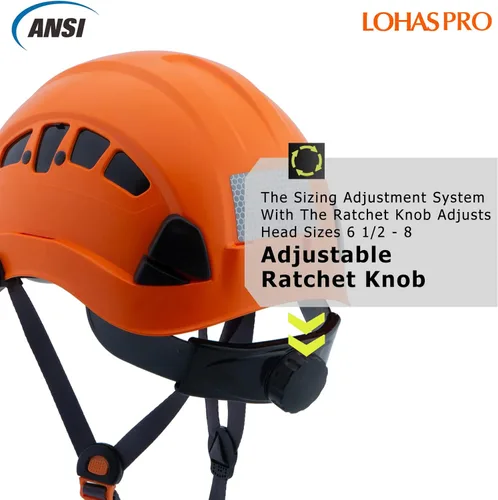 Miniatura 5 de Cascos de Seguridad para Construcción Aprobados por ANSI Z89.1 OSHA, LOHASPRO Casco Duro Ventilado Naranja para Hombres Trabajadores con Correa