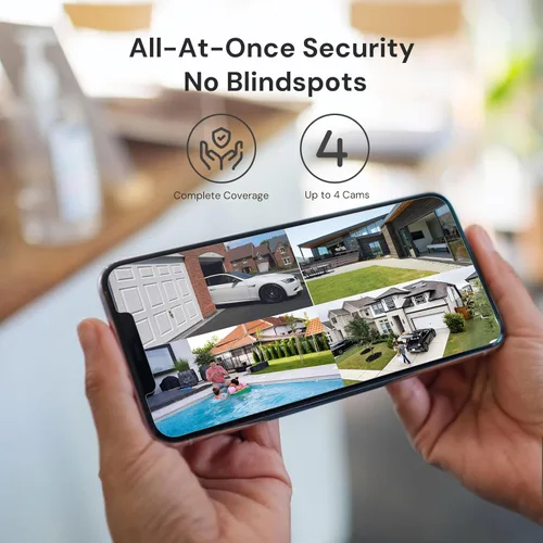 Miniatura 7 de yeewise Cámaras de seguridad solar WiFi6 inalámbricas para exteriores, sistema de seguridad para el hogar QHD 2K, kit de 4 cámaras, WiFi de 2.4 y 5