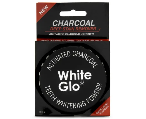 White Glo Polvo blanqueador de dientes de carbón activado, altamente absorbente para limpiar manchas profundas y decoloración, sabor a menta fresca