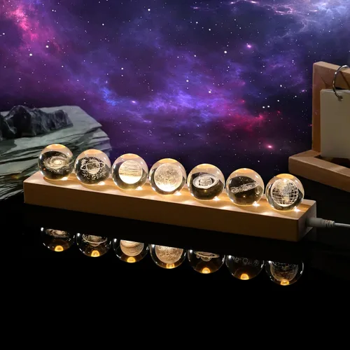Miniatura 11 de Qianwei Bola de cristal 3D, decoración gótica de Halloween con base de lámpara LED, el mejor regalo de cumpleaños para hombres, profesores, niños