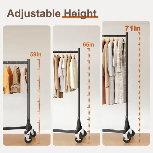 Miniatura 6 de HOKEEPER Perchero Z con capacidad para 500 libras, resistente perchero de ropa comercial para colgar ropa con ruedas, estante Z portátil