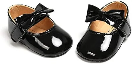 Miniatura 8 de Ohwawadi Zapatos de bebé para niña, zapatos planos Mary Jane de princesa para vestido de boda, zapatos de cuna para recién nacidos, bebés, bebés