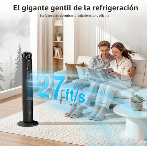 Miniatura 2 de Antarctic Star T36 Tower Fan-36 Inch, Bladeless Oscillating Fan with Remote, 6 Speeds & 4 Modes, LED Display, 9H Timer, Quiet Floor Standing Fan for
