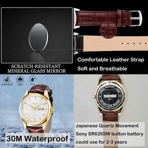 Miniatura 3 de SKMEI Pair Watches for Couples Men and Women His and Hers Watch Set Husband Wife Valentines Matching Wrist Watch Wedding Gifts Waterproof Business