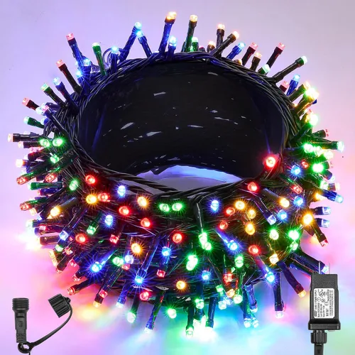 Miniatura 15 de WBao - Cadena de luces LED para Halloween de 300 luces, 108 pies, luces LED súper brillantes con certificación UL, 8 modos de iluminación