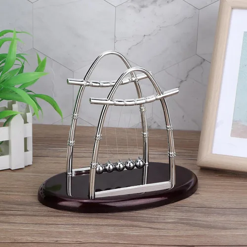 Miniatura 2 de Newtons - Bolas de equilibrio para cuna, bolas cinéticas oscilantes, bolas de equilibrio educativas de física, bolas de equilibrio de escritorio