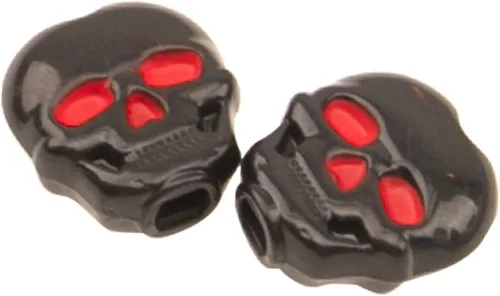 Miniatura 3 de 6 tapas de clavija de afinación de guitarra Yootones con forma de calavera, botón compatible con guitarra folk, eléctrica y acústica (negro)