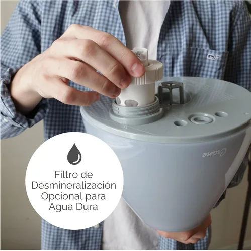 Miniatura 5 de Crane Humidificador ultrasónico de niebla fría en forma de lágrima, tanque grande de 1 galón, apagado automático, humidificadores de bebé para Gris