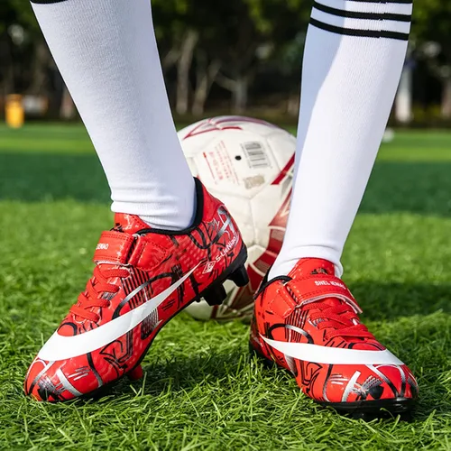 Miniatura 4 de ZVC Tacos de fútbol para niños y niñas, zapatos de fútbol para exteriores con suelo firme para jóvenes (niño pequeñoniño grande)